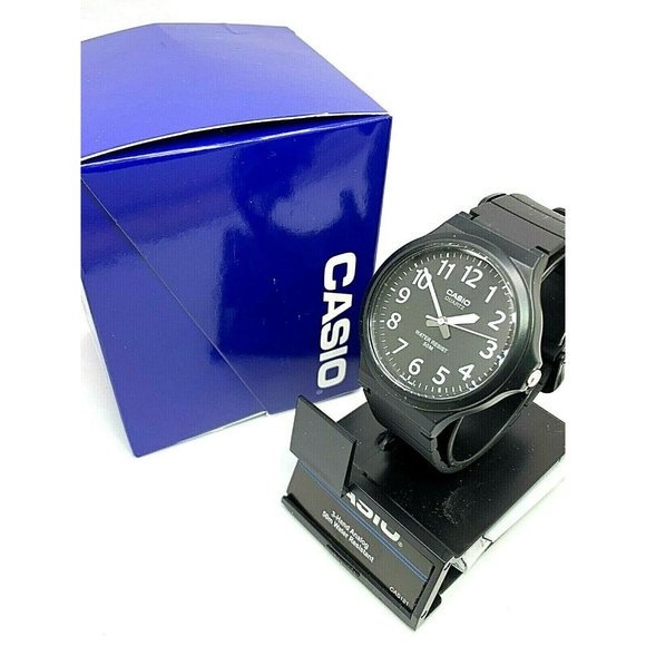 Casio Men's Watch MW240-1B Analog Quartz Black Dial 40mm Rubber Band 1330 - Picture 3 of 13